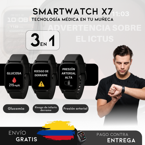SmartWatch X7 | Monitor Médico 3 en 1 | Menú en español